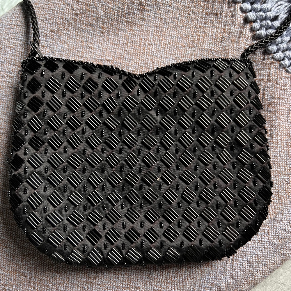 Womens Evening Cloth and Beaded hand bag